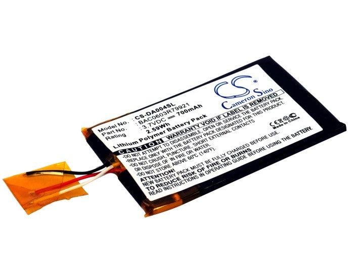 CS-DA004SL : Battery for Creative Zen Wav - Replaces Creative BAC0603R79921