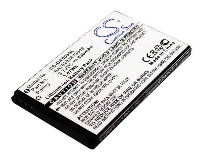 CS-DA009SL : Battery for Creative Zen Micro Photo, Zen Micro Photo 4G, Zen Micro Photo 8G - Replaces Creative DAA-BA0009, BA20203R79909
