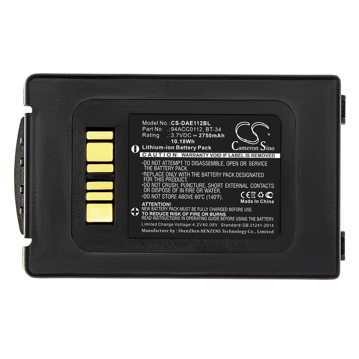 CS-DAE112BL : Battery for Datalogic ELF - Replaces Datalogic 94ACC0112, BT-34, BT-9