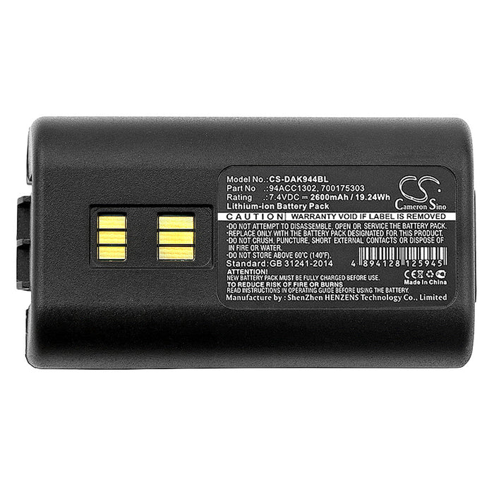 CS-DAK944BL : Battery for Datalogic Kyman, 944501055, 944501056 and others - Replaces Datalogic 94ACC1302, 700175303, 944501055 and others