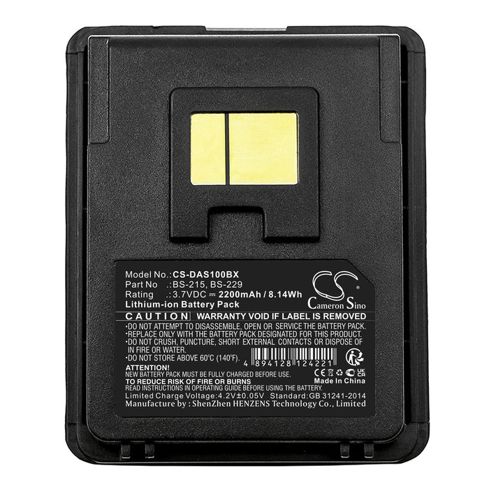 CS-DAS100BX : Battery for Datalogic Mobile Scorpio - Replaces Datalogic BS-215, BS-229, 127021590 and others