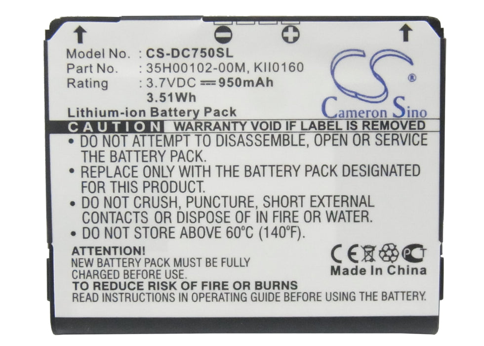 CS-DC750SL : Battery for T-Mobile Shadow, Shadow - Copper, Copper Sage - Replaces T-Mobile 35H00102-00M, KII0160