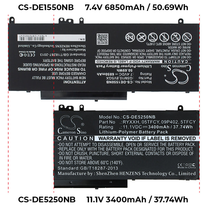 CS-DE1550NB : Battery for DELL Latitude E5550, Latitude 15 5000, Latitude E5550 15.6" and others - Replaces DELL G5M10, 8V5GX, 6MT4T and others