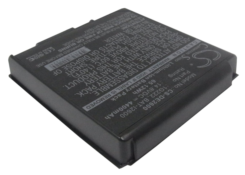 CS-DE2600 : Battery for DELL Inspiron 2600, Inspiron 2650, Smart PC100N and others - Replaces DELL 1G222, 2G218, 2G248 and others