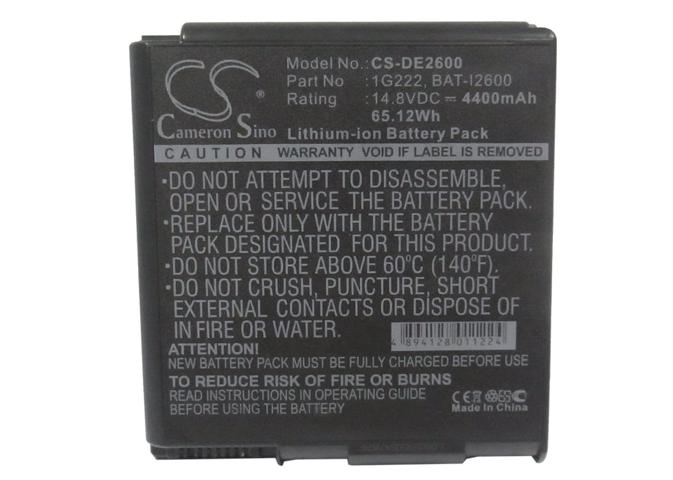 CS-DE2600 : Battery for DELL Inspiron 2600, Inspiron 2650, Smart PC100N and others - Replaces DELL 1G222, 2G218, 2G248 and others