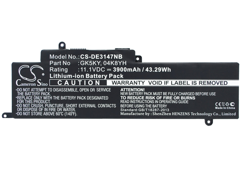 CS-DE3147NB : Battery for DELL Inspiron 11 3147, Inspiron 13 7347, Inspiron 11 3147 3000 11.6" and others - Replaces DELL GK5KY, 04K8YH, 092NCT and others