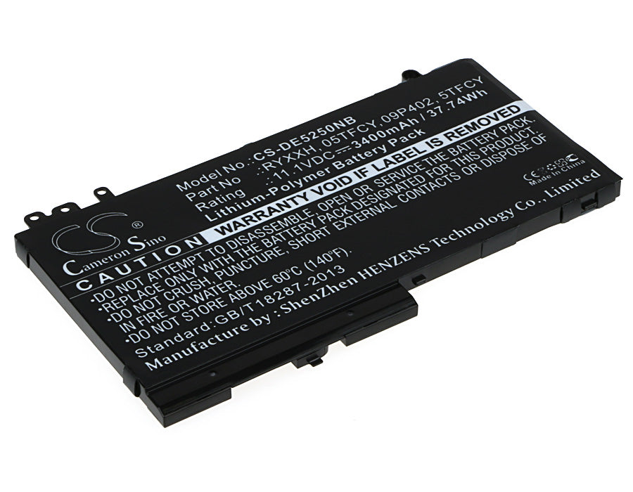 CS-DE5250NB : Battery for DELL Latitude 12 5000, Latitude 12 E5250, Latitude 12 E5550 and others - Replaces DELL RYXXH, 05TFCY, 09P402 and others