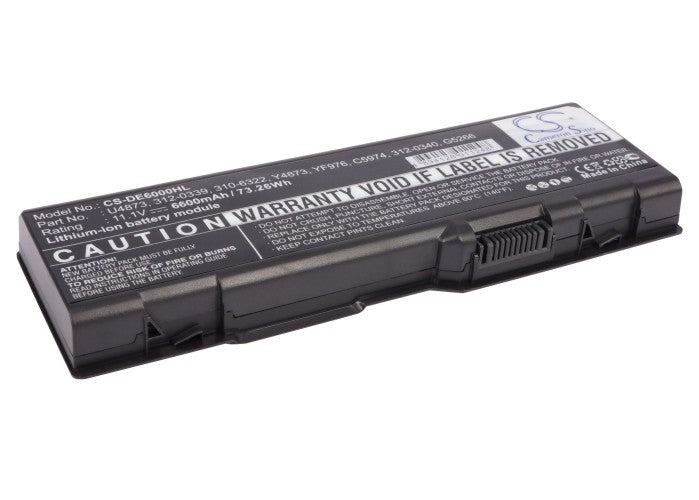 CS-DE6000HL : Battery for DELL Inspiron 6000, Inspiron 9200, Inspiron 9300 and others - Replaces DELL 310-6321, 312-0340, D5318 and others