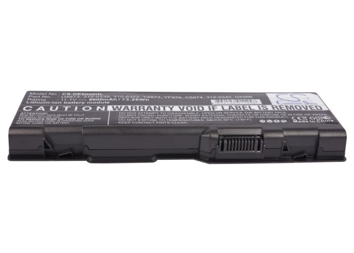 CS-DE6000HL : Battery for DELL Inspiron 6000, Inspiron 9200, Inspiron 9300 and others - Replaces DELL 310-6321, 312-0340, D5318 and others