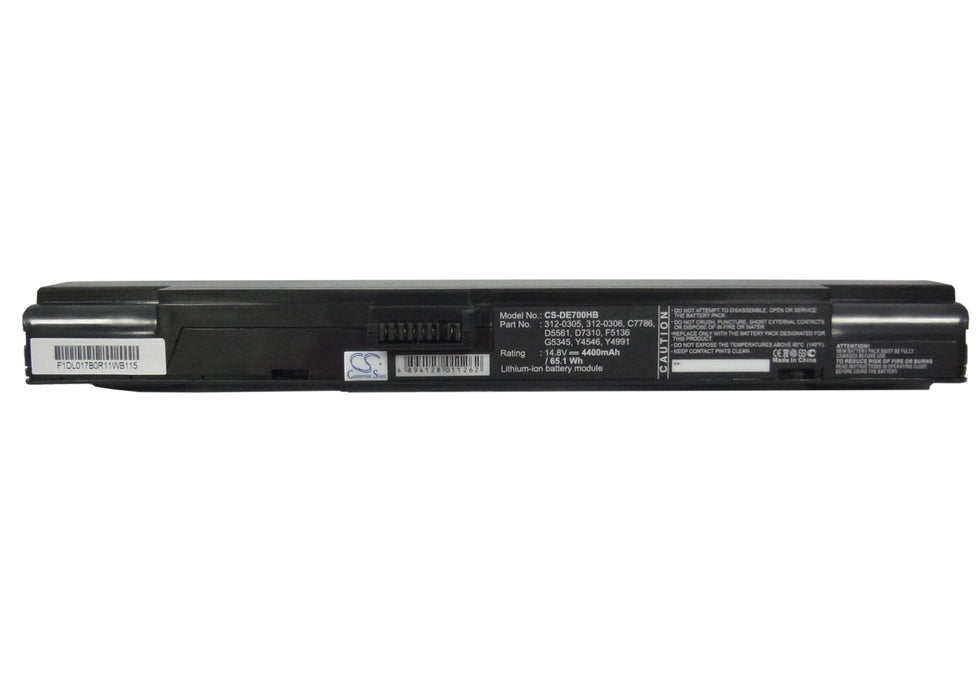 CS-DE700HB : Battery for DELL Inspiron 700m, Inspiron 710m - Replaces DELL 312-0305, 312-0306, C7786 and others