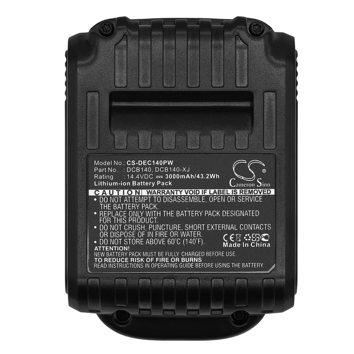 CS-DEC140PW : Battery for DeWalt XR Li-Ion 14.4V, DCB090, DCD720 and others - Replaces DeWalt DCB140, DCB140-XJ, DCB143 and others