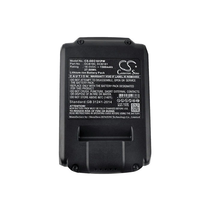 CS-DEC181PW : Battery for DeWalt XR Li-Ion 18V, DCD740, DCD740B and others - Replaces DeWalt DCB180, DCB181, DCB181-XJ and others