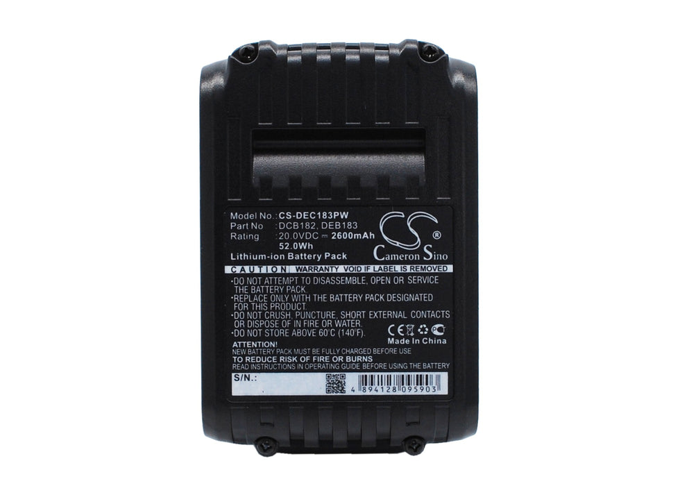 CS-DEC183PW : Battery for DeWalt DCD740, DCD740B, DCD780 and others - Replaces DeWalt DCB182, DCB183, DCB184 and others