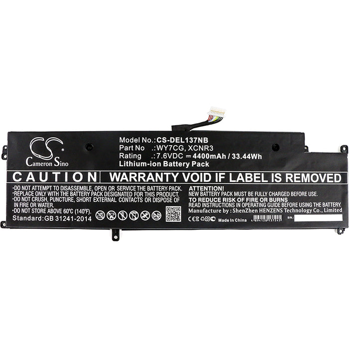 CS-DEL137NB : Battery for DELL Latitude 13 7370 - Replaces DELL WY7CG, XCNR3