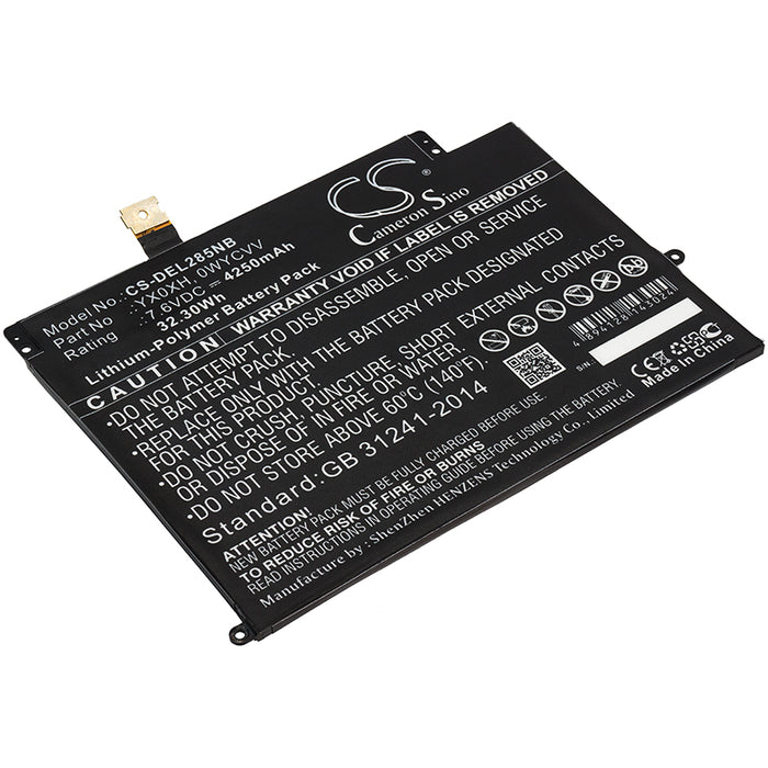 CS-DEL285NB : Battery for DELL Latitude 7285 - Replaces DELL YX0XH, YXOXH, OWYCVV and others