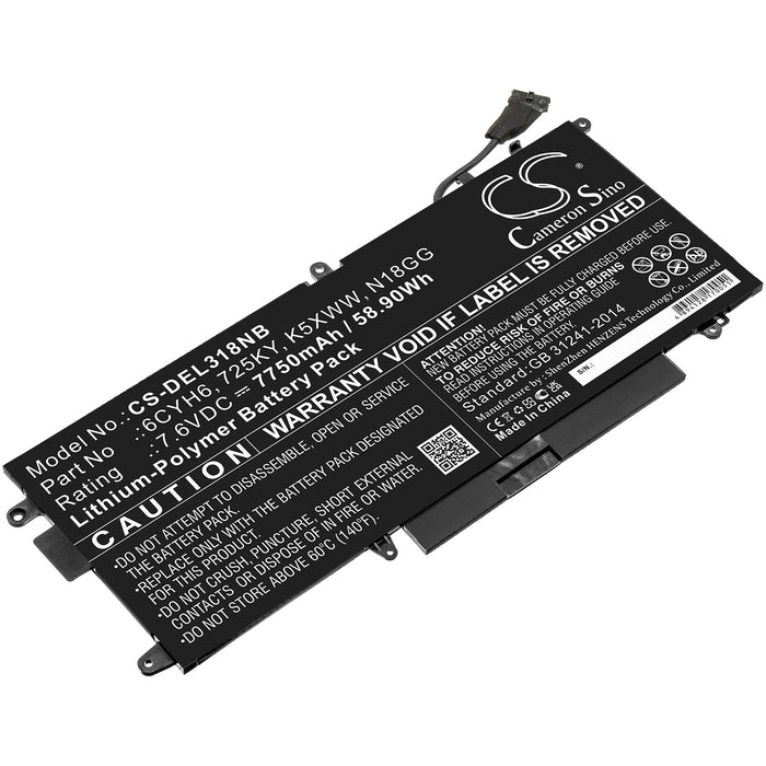 CS-DEL318NB : Battery for DELL N003L7390-C-D1606FTCN, Latitude E5289, N012L7390-C-D1706FTCN and others - Replaces DELL 6CYH6, 725KY, K5XWW and others