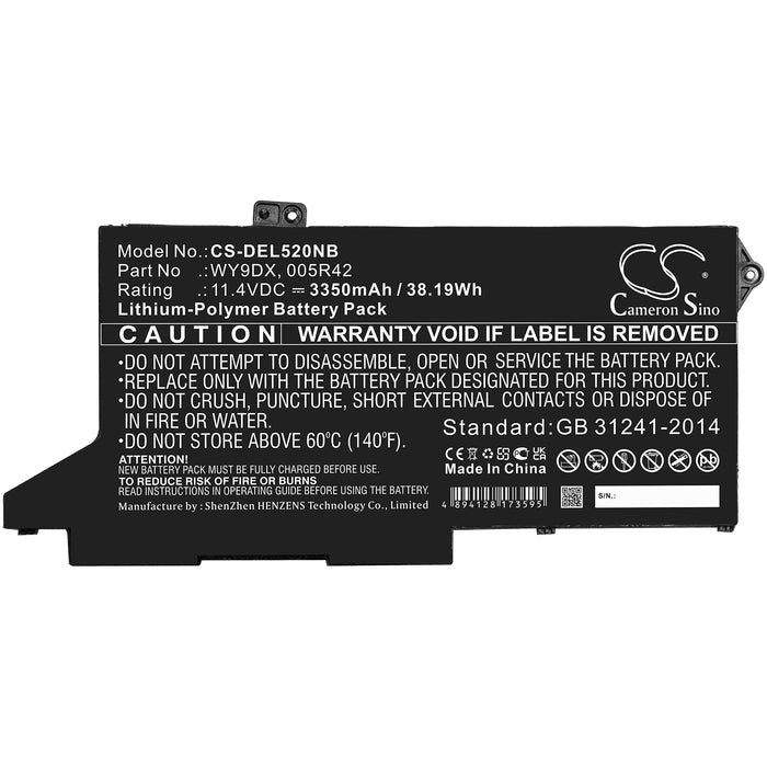 CS-DEL520NB : Battery for DELL Latitude 5420, Latitude 5520 - Replaces DELL WY9DX, 005R42