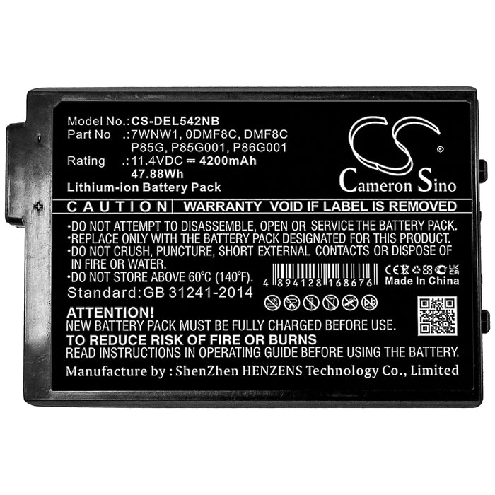 CS-DEL542NB : Battery for DELL Latitude 7424, Latitude 5424, Latitude 5420 - Replaces DELL 0DMF8C, 7WNW1, DMF8C and others