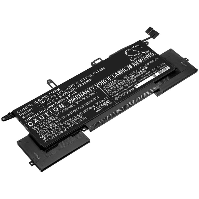 CS-DEL726NB : Battery for DELL Latitude E7260, Latitude 7400 2-in-1 (N020L7400C-D1706CN), Latitude 7400 2-in-1 (N032L7400C-D1506CN) and others - Replaces DELL 02K0CK, 0C76H7, 7146W and others