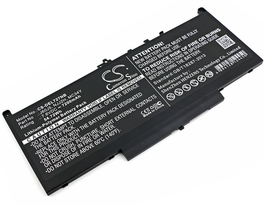 CS-DEL727NB : Battery for DELL Latitude 12 E7270, Latitude 12 E7470, Latitude 14 E7470(N016L74701580CN) and others - Replaces DELL J60J5, NJJ2H, MC34Y and others