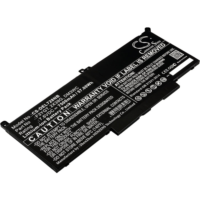 CS-DEL728NB : Battery for DELL Latitude 12 7000, Latitude 12 7290, Latitude 13 7000 7390 and others - Replaces DELL F3YGT, 2X39G, DM3WC and others