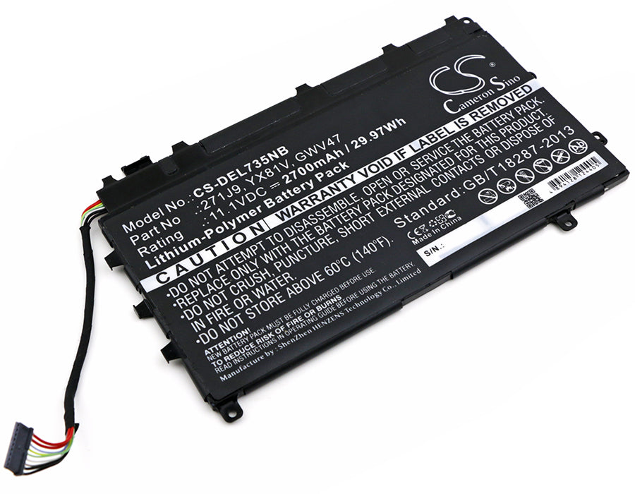 CS-DEL735NB : Battery for DELL Latitude 7350, Latitude 13 7000, Latitude 13 7000(CAL001LATI735013480) and others - Replaces DELL 271J9, YX81V, GWV47 and others