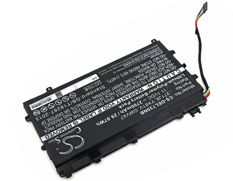 CS-DEL735NB : Battery for DELL Latitude 7350, Latitude 13 7000, Latitude 13 7000(CAL001LATI735013480) and others - Replaces DELL 271J9, YX81V, GWV47 and others