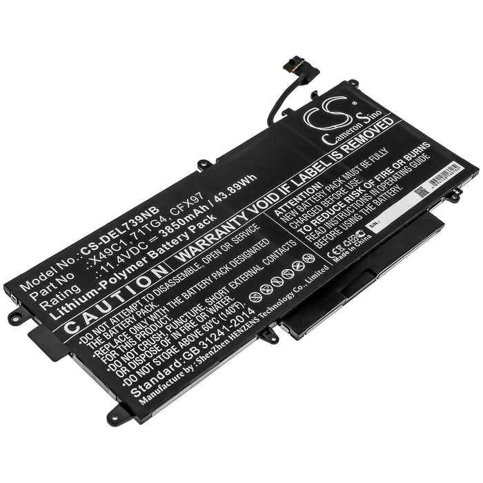 CS-DEL739NB : Battery for DELL Latitude 5289 2-in-1, Latitude 7390 2-in-1 - Replaces DELL X49C1, 71TG4, CFX97