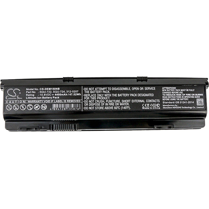 CS-DEM150NB : Battery for DELL Alienware M15X, Alienware P08G, M15X6CPRIBABLK and others - Replaces DELL SQU-722, SQU-724, 312-0207 and others