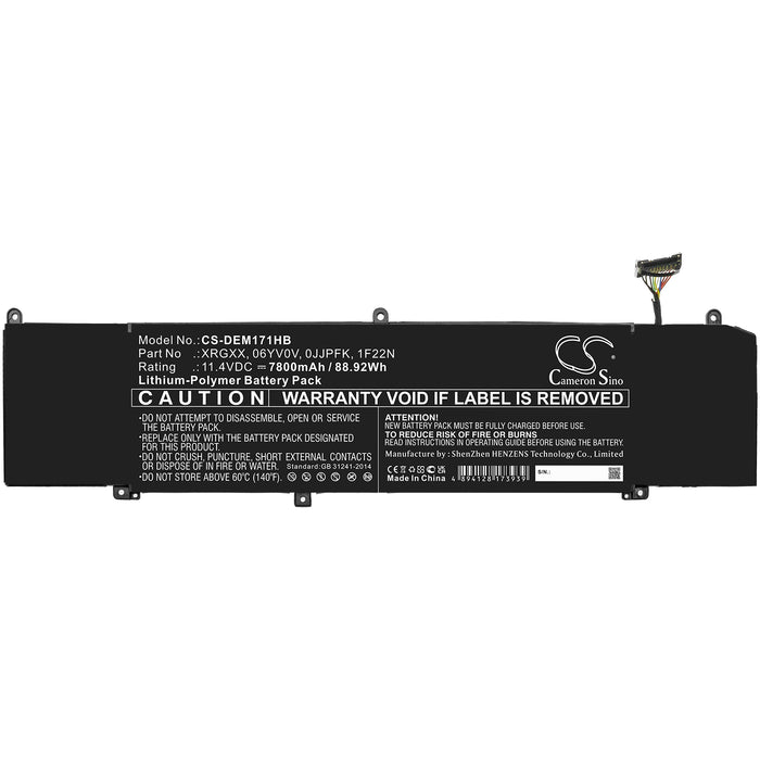 CS-DEM171HB : Battery for DELL G5 5590-D2785W, ALW15M-D1523S, G7 7590-D2785B and others - Replaces DELL 06YV0V, 0JJPFK, 1F22N and others