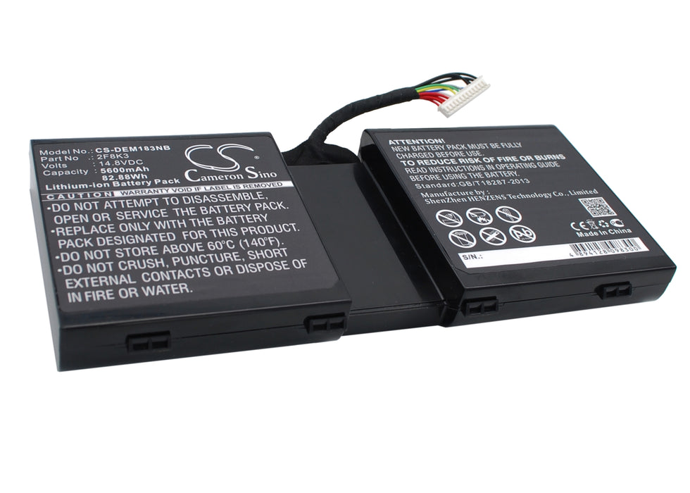 CS-DEM183NB : Battery for DELL Alienware 17, Alienware 18, Alienware M17X R5 and others - Replaces DELL 2F8K3, 0G33TT, 0KJ2PX and others