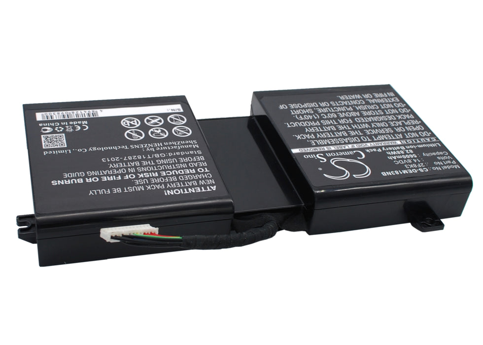 CS-DEM183NB : Battery for DELL Alienware 17, Alienware 18, Alienware M17X R5 and others - Replaces DELL 2F8K3, 0G33TT, 0KJ2PX and others