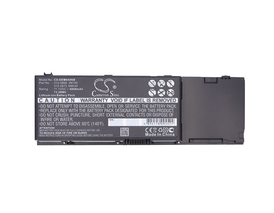 CS-DEM640NB : Battery for DELL Precision M6400, Precision M6500, Inspiron 6400 and others - Replaces DELL 0KR854, 312-0747, 312-0868 and others