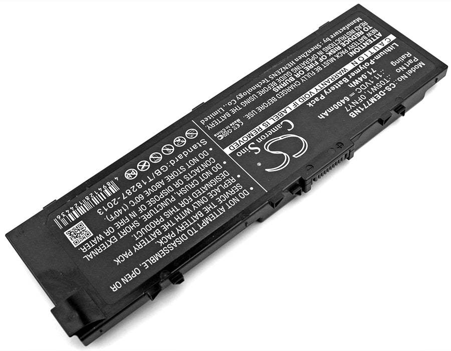 CS-DEM771NB : Battery for DELL Precision M7710, Precision 17 7000, Precision 17 7710 and others - Replaces DELL T05W1, 0FNY7, FNY7 and others