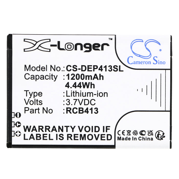 CS-DEP413SL : Battery for Doro Primo 413, Primo 406, Primo 414 - Replaces Doro RCB413, RCB01P01, RCBNTC01