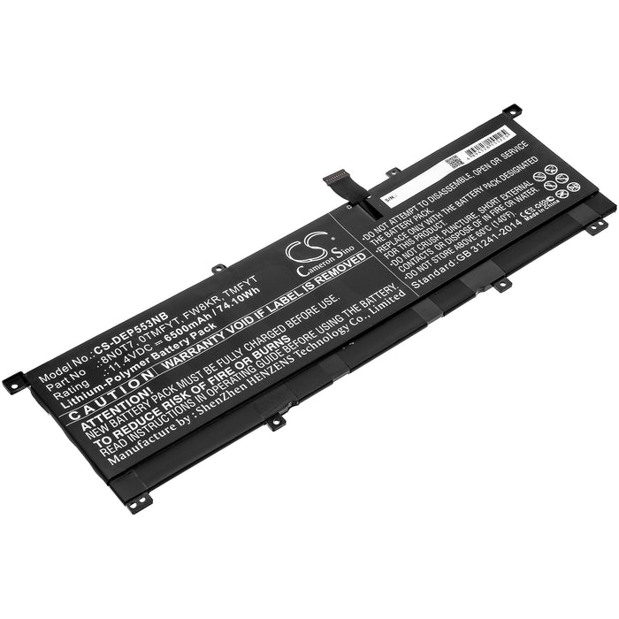 CS-DEP553NB : Battery for DELL Precision 5530 2-in-1, XPS 15-9575-D2801TS, XPS 15-9575-D1805TS and others - Replaces DELL 0TMFYT, 8N0T7, FW8KR and others