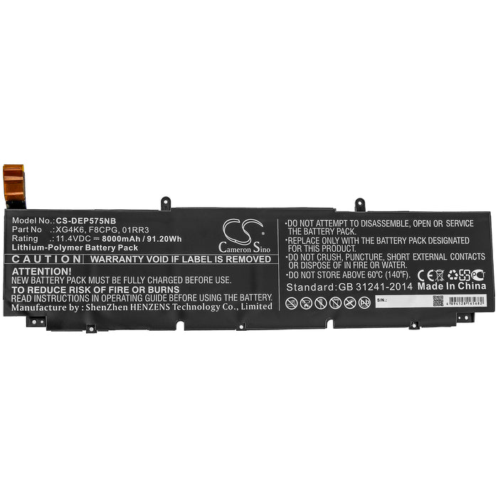 CS-DEP575NB : Battery for DELL Precision 5750 KVPMY, Precision 5750 0YY3V, Precision 5750 KRDHV and others - Replaces DELL XG4K6, F8CPG, 01RR3