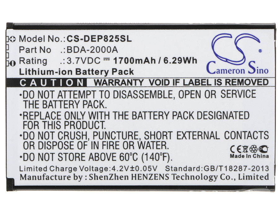 CS-DEP825SL : Battery for Doro Liberto 825, 8031, Liberto 822 and others - Replaces Doro BDA-2000A