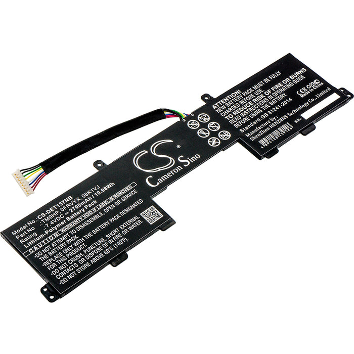 CS-DET137NB : Battery for DELL Latitude 13 7350 - Replaces DELL TM9HP, 0FRVYX, FRVYX and others