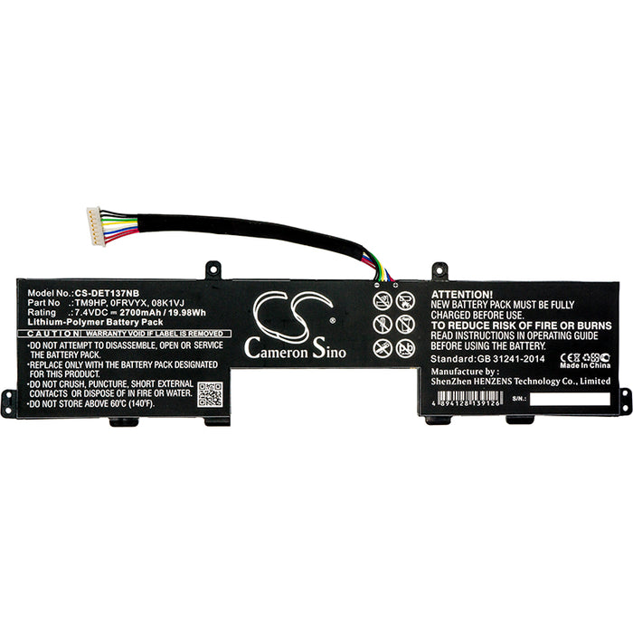 CS-DET137NB : Battery for DELL Latitude 13 7350 - Replaces DELL TM9HP, 0FRVYX, FRVYX and others