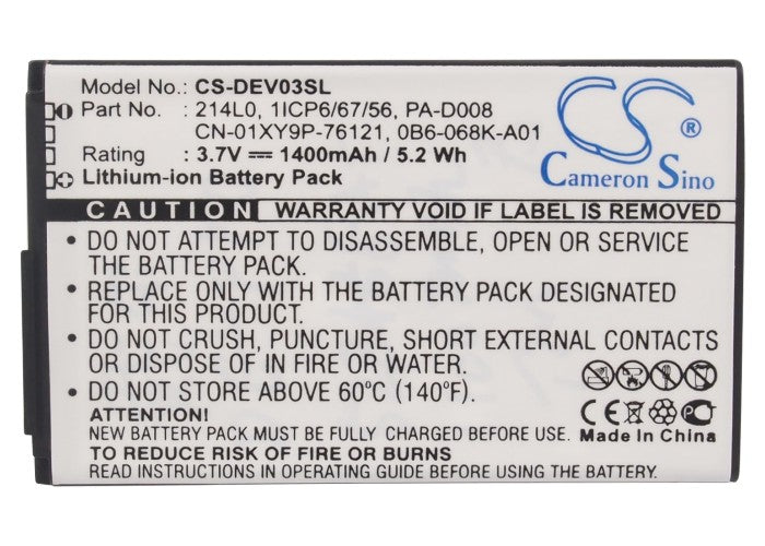 CS-DEV03SL : Battery for T-Mobile Venue Pro - Replaces DELL 214L0, 1ICP6/67/56, CN-01XY9P-76121 and others