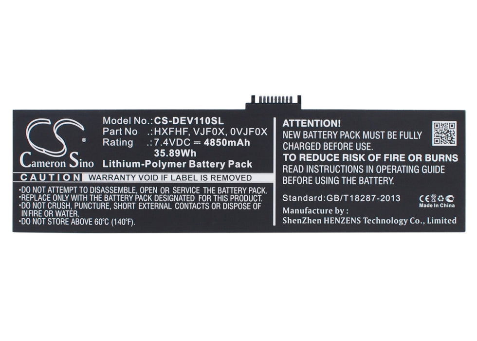 CS-DEV110SL : Battery for DELL Venue 11 Pro, Pro11i-2501BLK, Venue 11 Pro 7130 Junction and others - Replaces DELL HXFHF, VJF0X, 0VJF0X