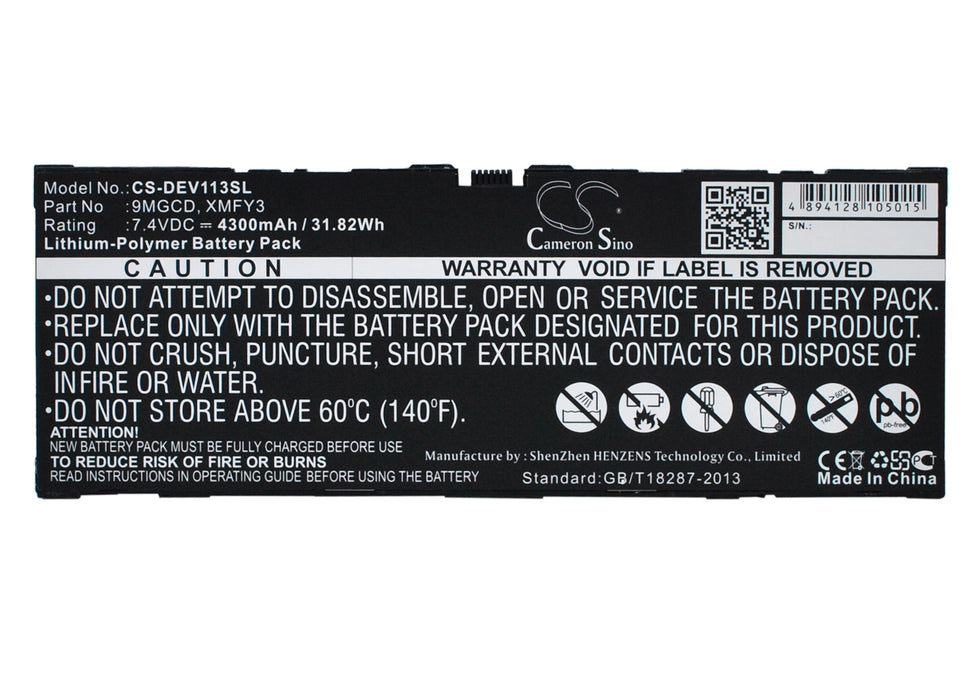 CS-DEV113SL : Battery for DELL Venue 11 Pro 5130, T06G, Venue 11 Pro 5130-9356 and others - Replaces DELL 9MGCD, XMFY3, 0T8NH4 and others