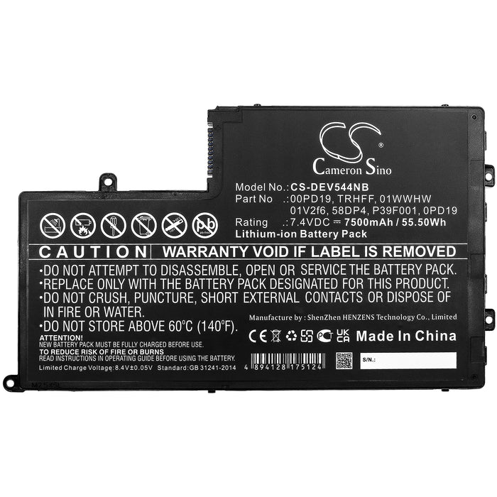 CS-DEV544NB : Battery for DELL Inspiron 14-5442, Inspiron 14-5443, Inspiron 14-5445 and others - Replaces DELL 00PD19, TRHFF, 01WWHW and others