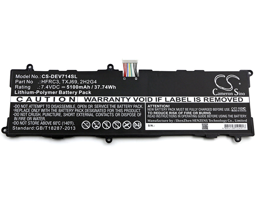 CS-DEV714SL : Battery for DELL Venue 11 Pro 7140, Venue 11 Pro 7140 Tablet, Venue Pro 7140 - Replaces DELL HFRC3, TXJ69, 2H2G4 and others