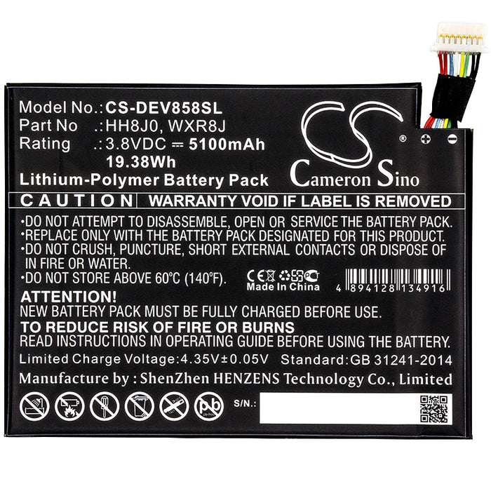 CS-DEV858SL : Battery for DELL Venue 8 Pro 5855 - Replaces DELL HH8J0, WXR8J, 0HH8J0