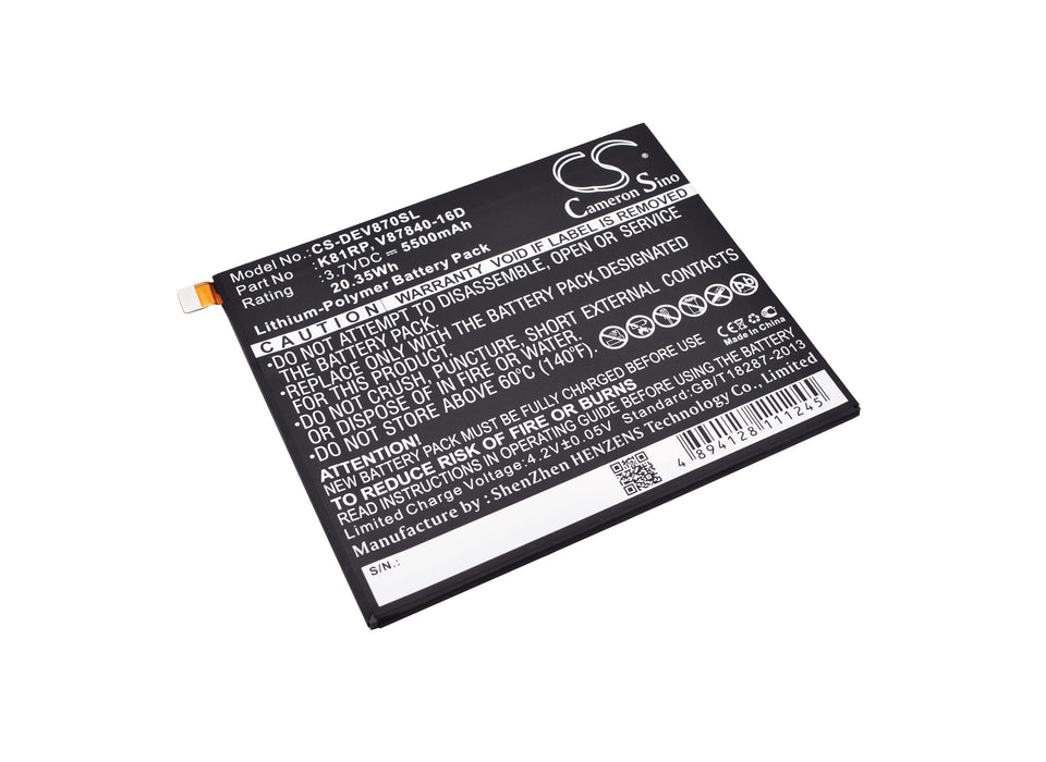 CS-DEV870SL : Battery for DELL Venue 8 7000, Venue 8 7840, V87840-16D - Replaces DELL K81RP, 05PD40, V87840-16D and others