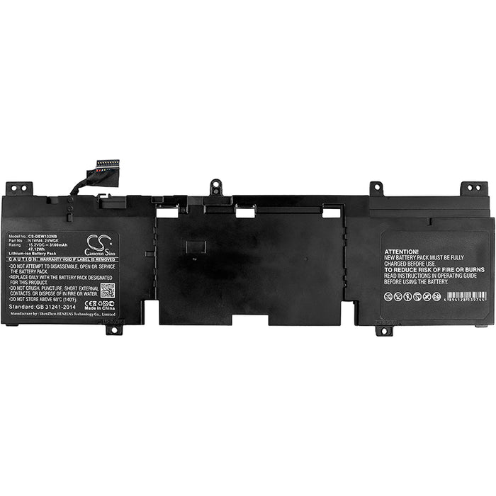 CS-DEW132NB : Battery for DELL Alienware 13 R2, Alienware 13 R2 13.3", AW13R2-1678SLV and others - Replaces DELL N1WM4, 2VMGK, 3V806 and others