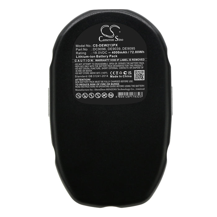 CS-DEW213PX : Battery for DeWalt DC212, DC213KB, DC330 and others - Replaces DeWalt DC9096, DE9039, DE9095 and others