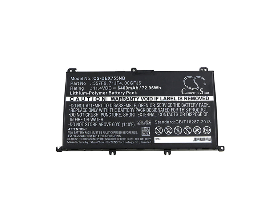 CS-DEX755NB : Battery for DELL Inspiron 15 7559, INS15PD, INS15PD-1548B and others - Replaces DELL 357F9, 71JF4, 00GFJ6 and others